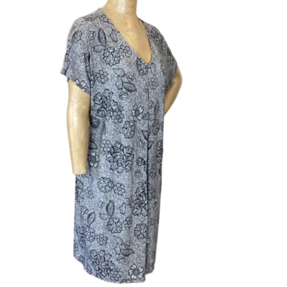 J Jill Wearever Collection Floral Dress Slinky Boho Lightweight Sz Large - Picture 4 of 15